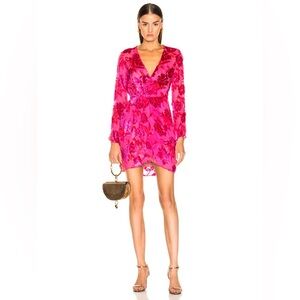 Fleur du Mal Fuchsia Floral Long Sleeve Dress